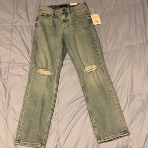 90s Straight Ripped Denim Jeans